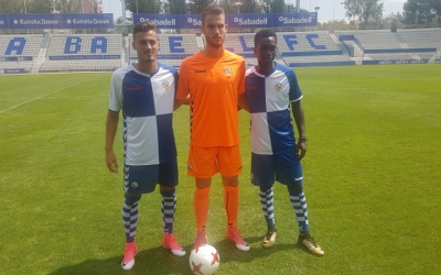 Trápaga, Chaparro i Manneh a la presentació d'aquest matí